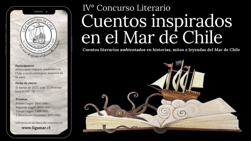 Liga Marítima lanza su tradicional Concurso Literario ‘Cuentos Inspirados en el Mar de Chile’