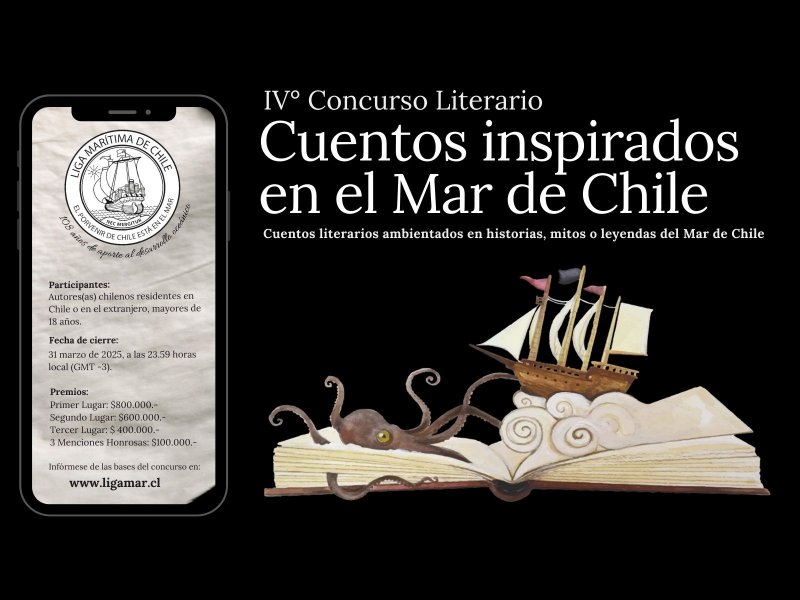 Liga Marítima lanza su tradicional Concurso Literario ‘Cuentos Inspirados en el Mar de Chile’