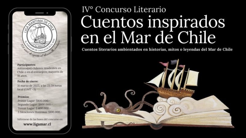 Liga Marítima lanza su tradicional Concurso Literario ‘Cuentos Inspirados en el Mar de Chile’