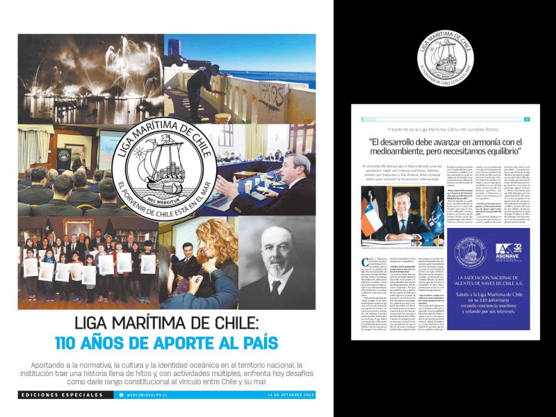 La Liga Marítima de Chile celebra sus 110 años con una publicación especial