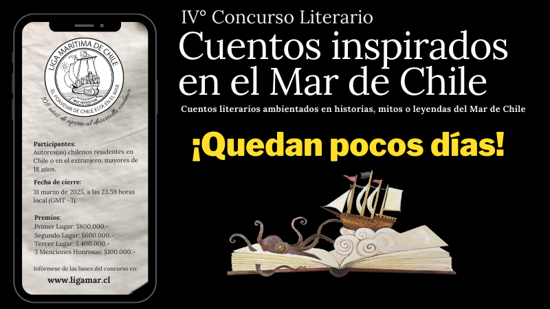 ¡Últimos días para participar en el Concurso Literario ‘Cuentos Inspirados en el Mar de Chile’!